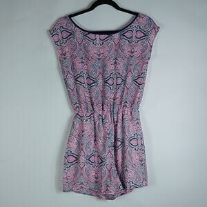 Copper Key Womens Romper Paisley Navy Pink Size Small